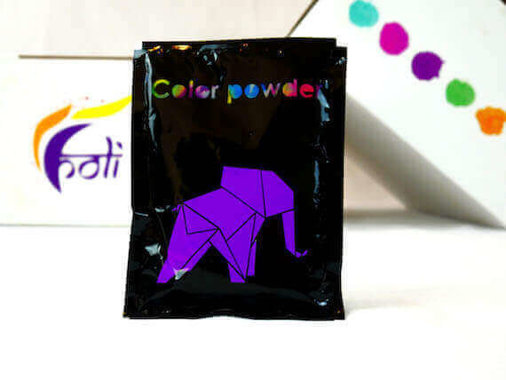 42 sachets de poudre Holi violette